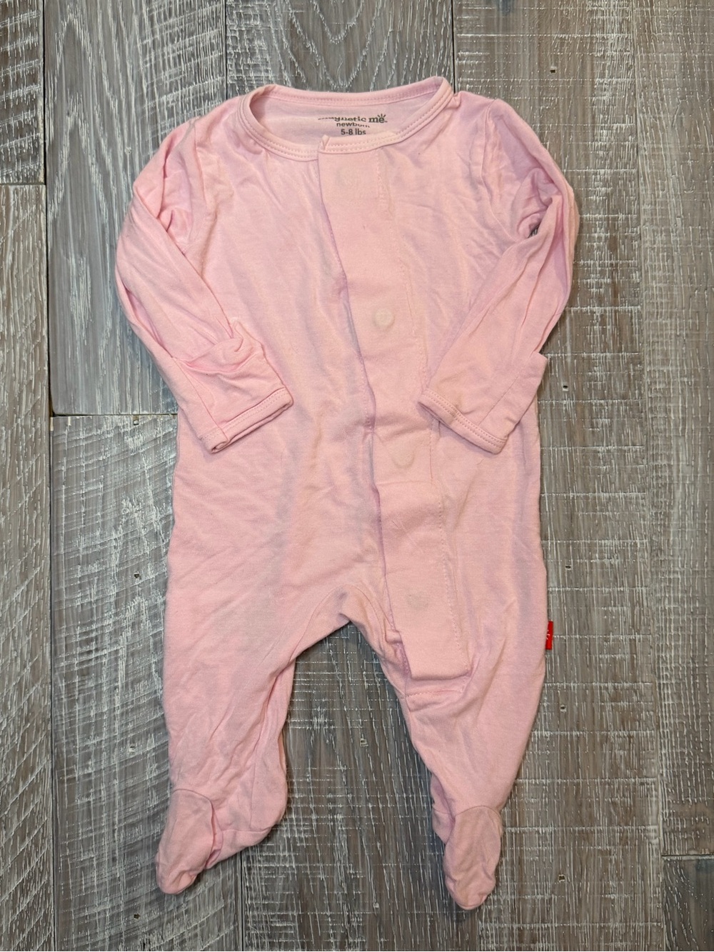 Magnetic Me Pink Baby One-Piece Footed Bamboo Sleepwear